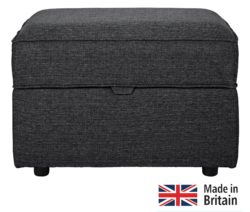 HOME - Clara - Fabric Footstool - Charcoal